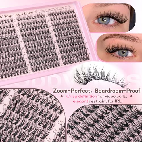 Goddvenus Lash Clusters Kit Wispy Eyelash Clusters Lashes Natural DIY Lash Extension Kit 10-16mm Cluster Eyelash Extension...