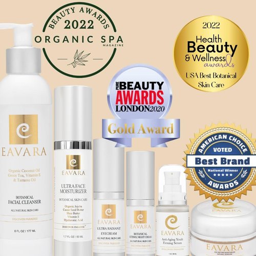 Eavara Face Moisturizer Cream, Anti Aging, Natural, and Organic Facial Lotion with Hyaluronic Acid, Shea Butter, Jojoba, Rosehip, and Kukui Oil, For Women And Men