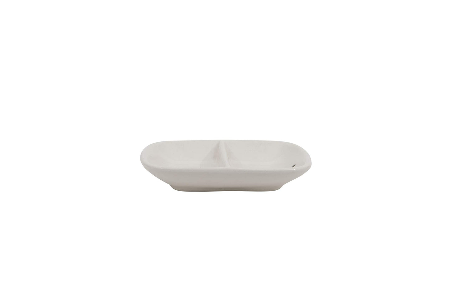 Creative Co-Op Ceramic 2 Section Mr. & Mrs. Dish
