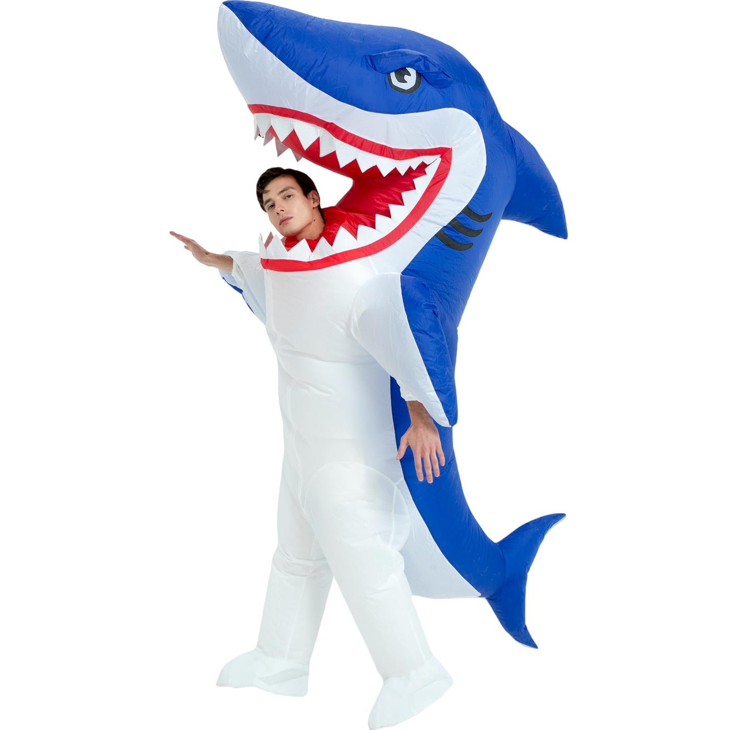 One Casa Inflatable Costume Adult,Blow Up Party Costumes,Inflatable Shark Costume,Halloween Costumes for Men Women (63INCH)