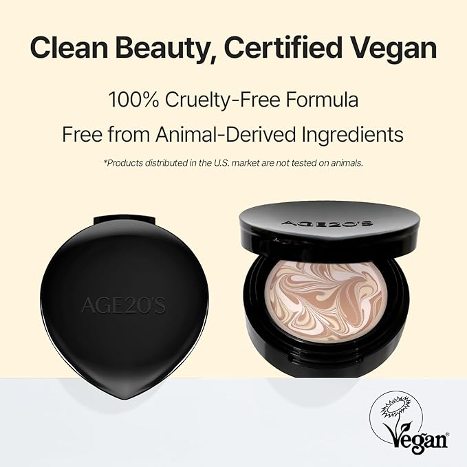 [MINI SIZE] AGE20'S Signature Essence Pact | 35N | Vegan Korean Cushion Foundation | Pack of 1 | Cream Foundation, Dewy & Glow Finish, Natural Coverage, SPF 50+ | 0.17 oz