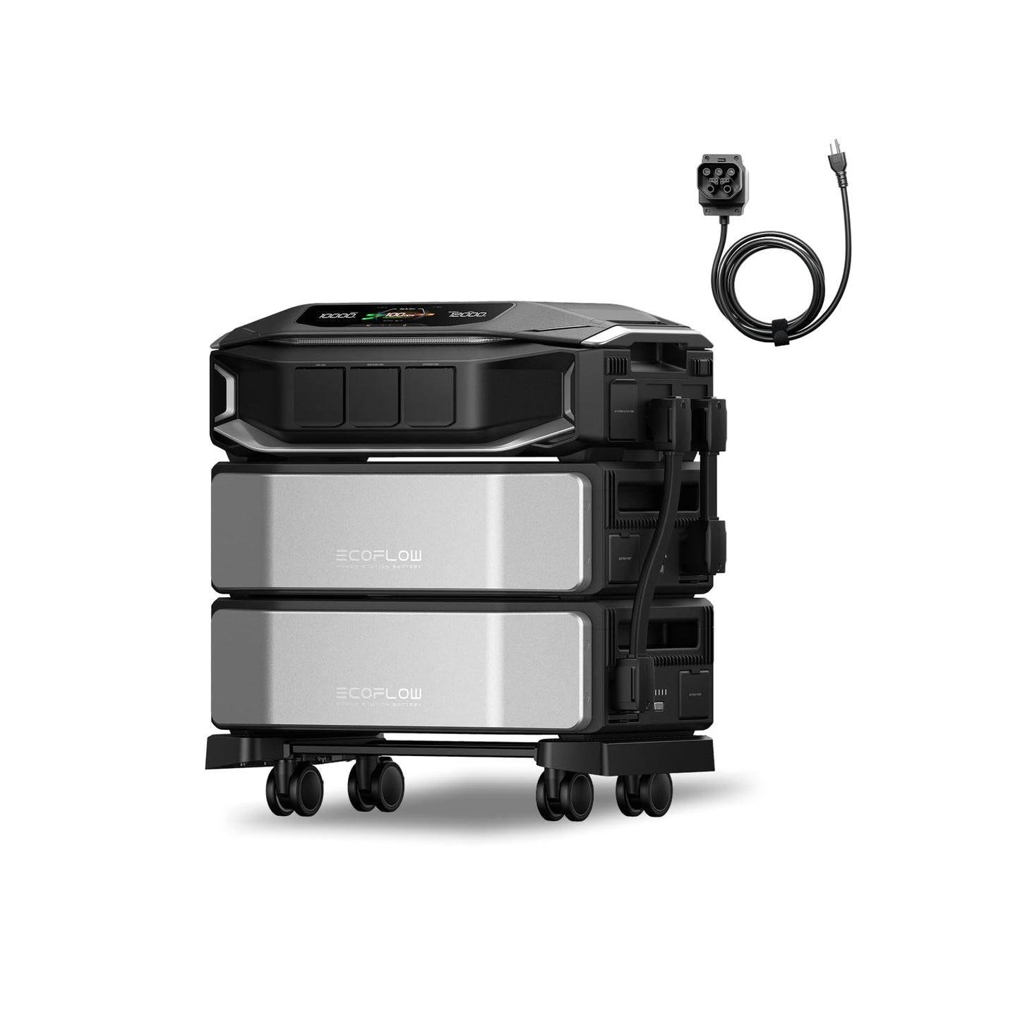 EF ECOFLOW Power Station 12288Wh Delta Pro Ultra X with AC cable, 12000W Solar Generator for Home Battery Backup, Expandable to 180kWh, Outdoor & Camping Power Supply (1x Inverter + 2 x Batteries)