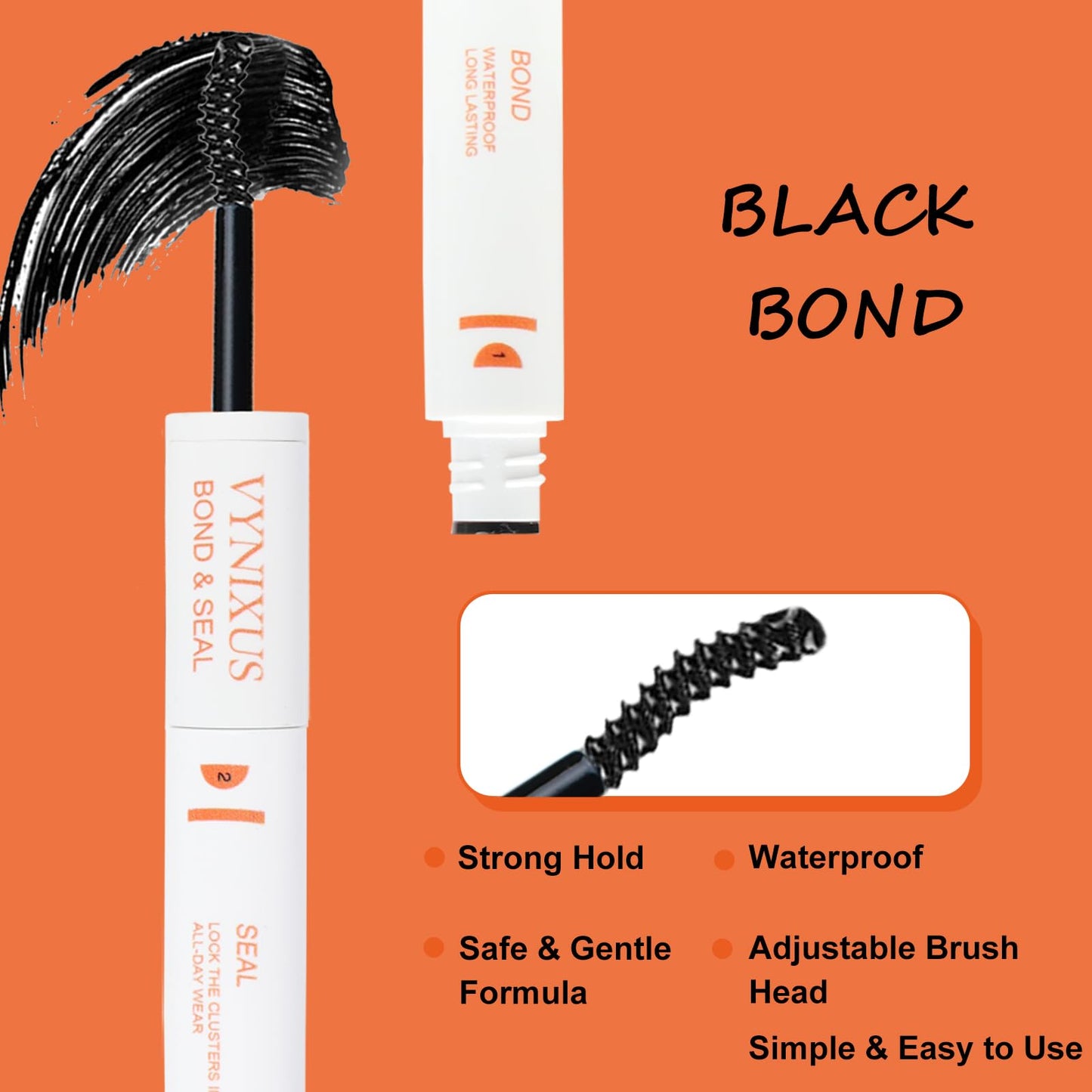 Lash Glue for Eyelash Clusters 2-IN-1 Lash Bond and Seal Waterproof Eyelash Glue DIY Lash Cluster Glue Individual Lash 72H+ DIY