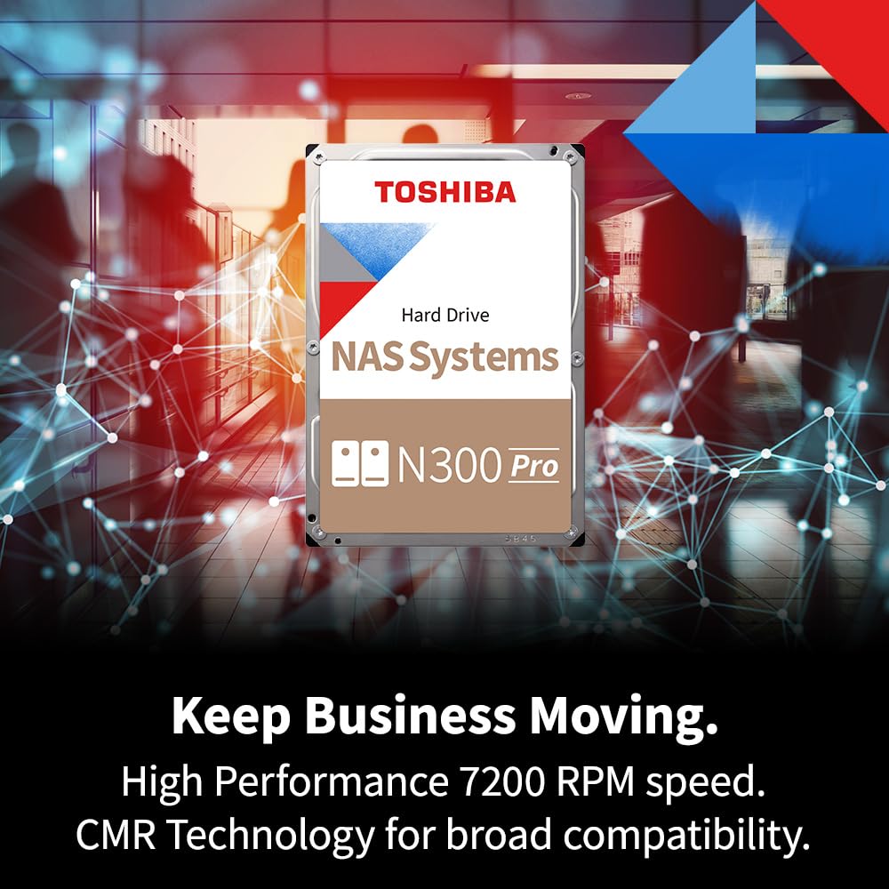 Toshiba N300 Pro 14Tb Large-Sized Business Nas (Up To 24 Bays) 3.5-Inch Internal Hard Drive - Up To 300 Tb/Year Workload Rate Cm