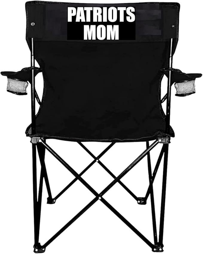 VictoryStore Outdoor Camping Chair - Patriots Mom Black Folding Camping Chair with Carry B