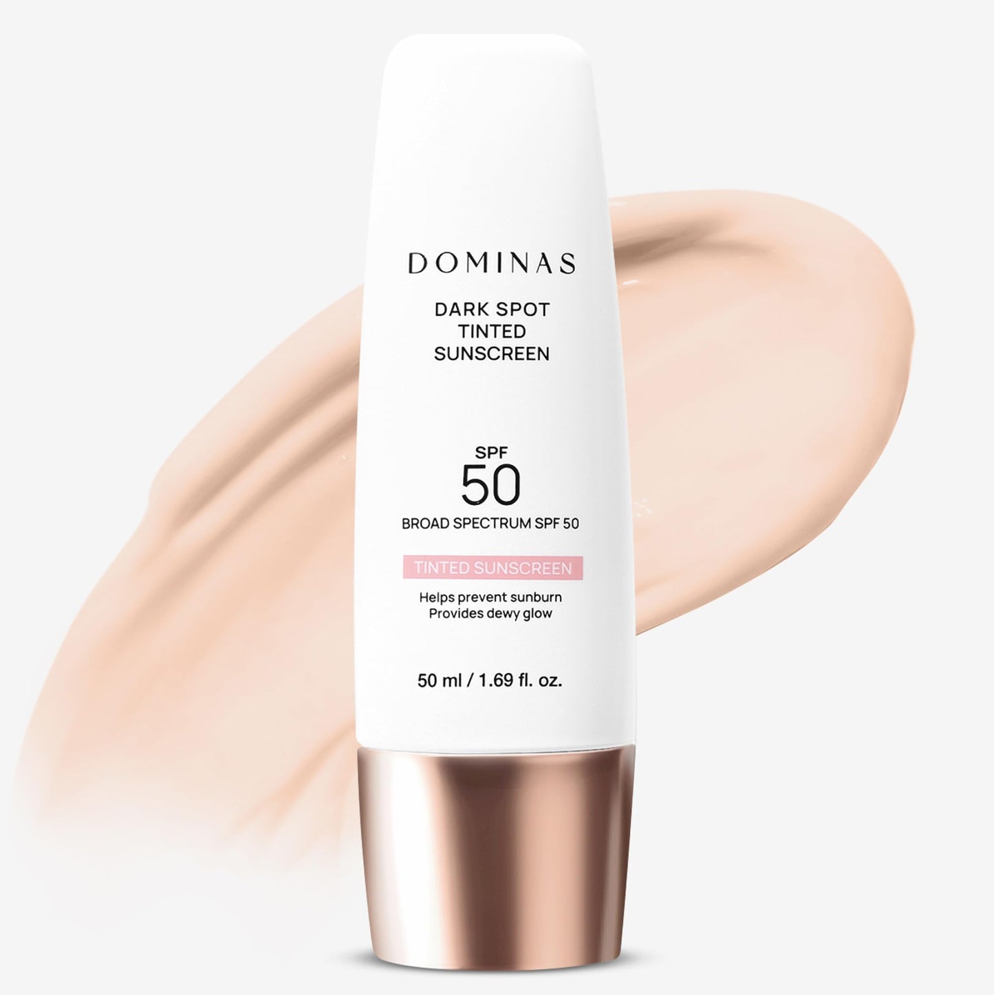 SPF 50 DOMINAS Tinted Sunscreen Moisturizer (1.7fl oz) - Tone Correction, Korean Skin Care, Broad-Spectrum UV Defense Sunblock,