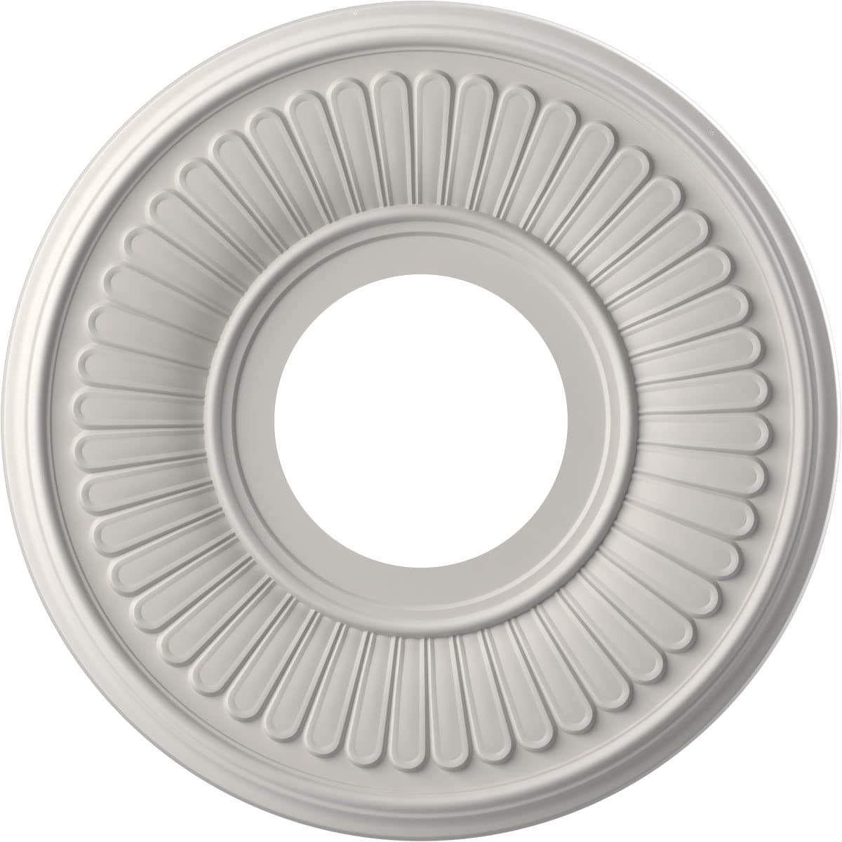 Ekena Millwork Cmp10Begbw Berkshire Thermoformed Pvc Ceiling Medallion (Fits Canopies Up To 4 1/2), 10Od X 3 1/2Id X 3/4P, Ultra