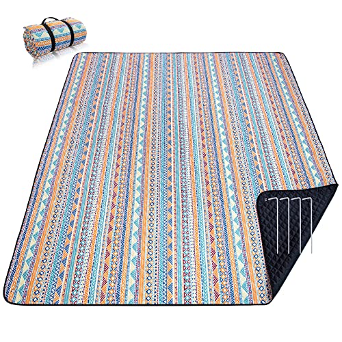 PY SUPER MODE Picnic Blankets Extra Large, Waterproof Foldable Outdoor Beach Blanket Oversized 83x79” Sandproof, 3-Layer P...