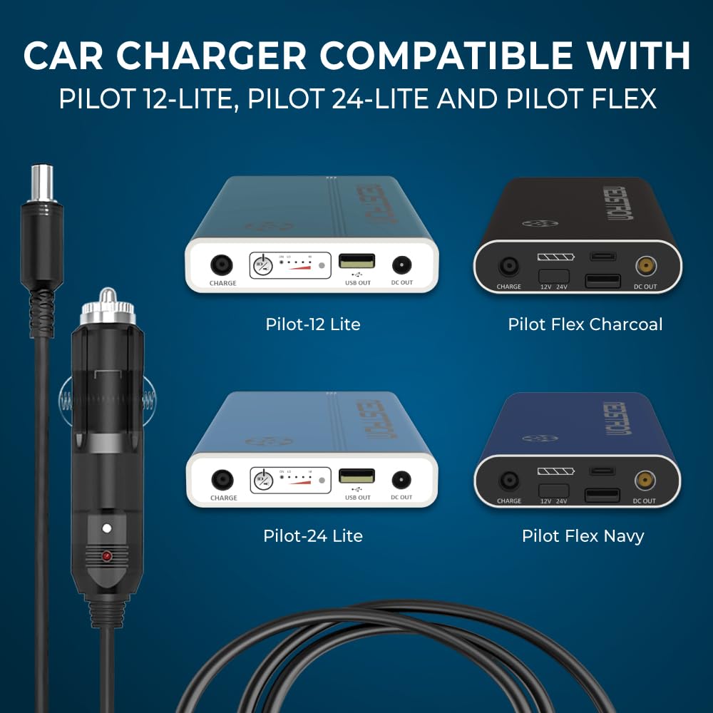 Pilot-24 Lite Battery with Car Charger, 95Wh CPAP Battery Backup Power Supply for 24V CPAP Machine, TSA Approved Travel CPAP, CPAP Supplies, Accessories