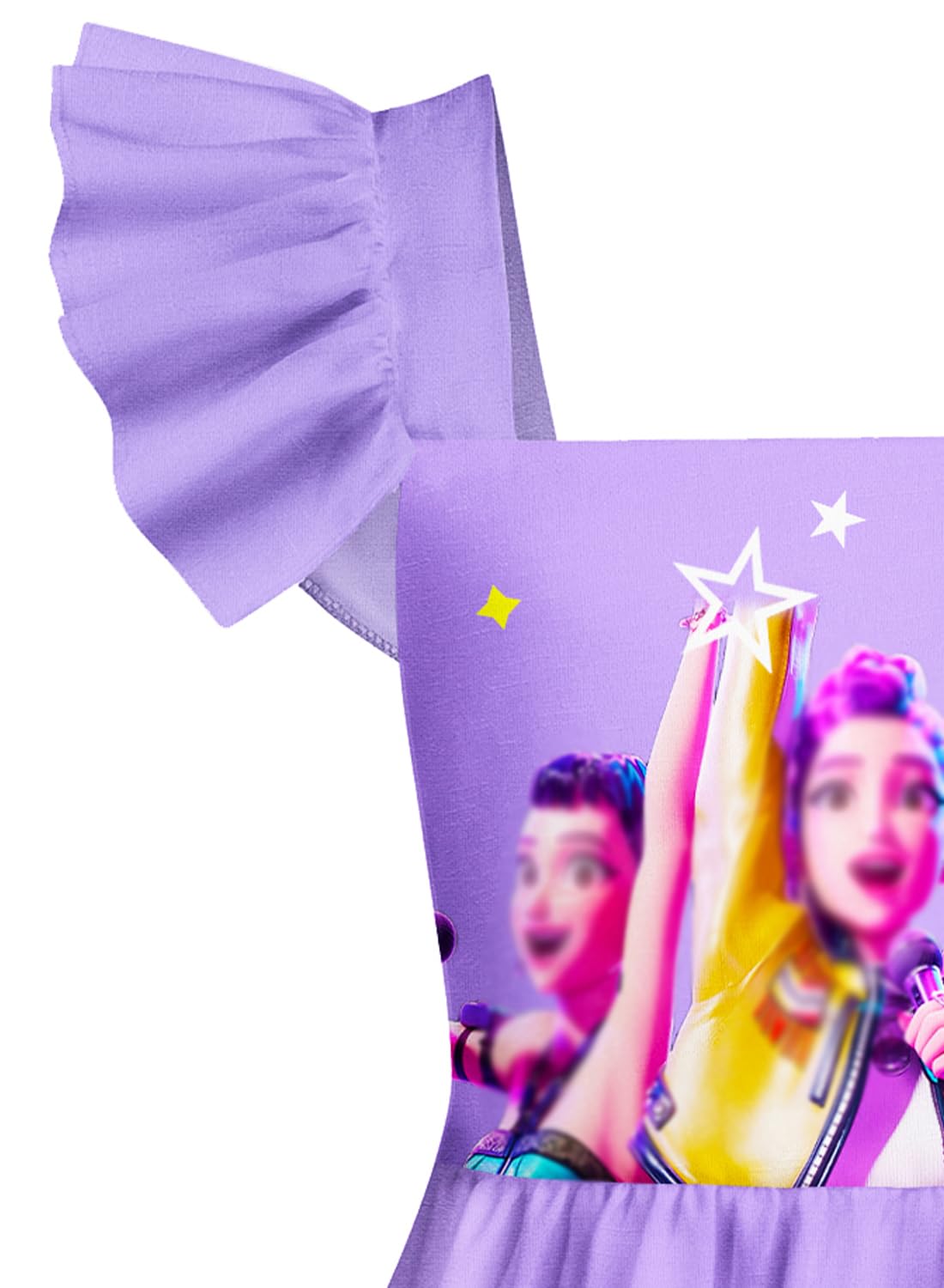 Girls Fashion Dress Kids Pop Singer Graphic Dresses Novelty Party Outfit Birthday Gift 9-10 Years Purple