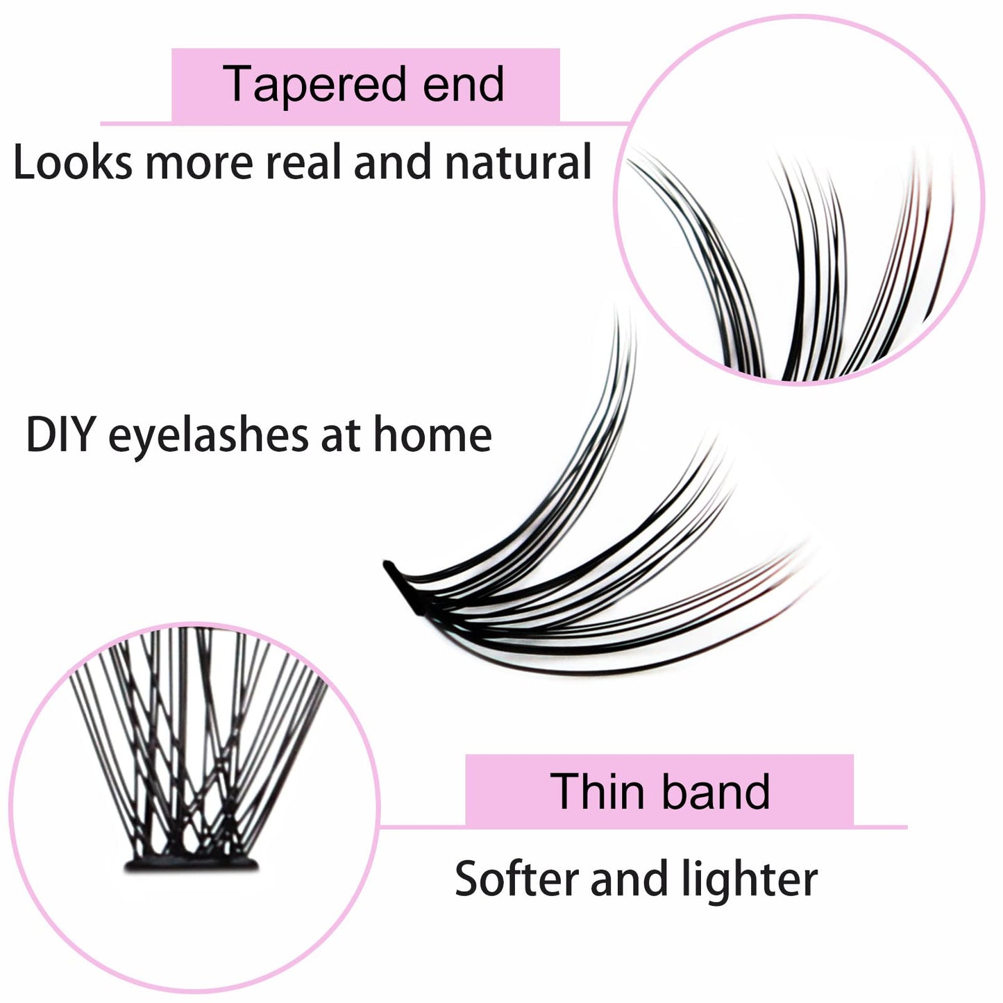 Eyelash Clusters LAUBESS Lash Clusters Individual Lashes Cluster Eyelash Extensions DIY at Home Waterproof Cluster Lashes (30D-0