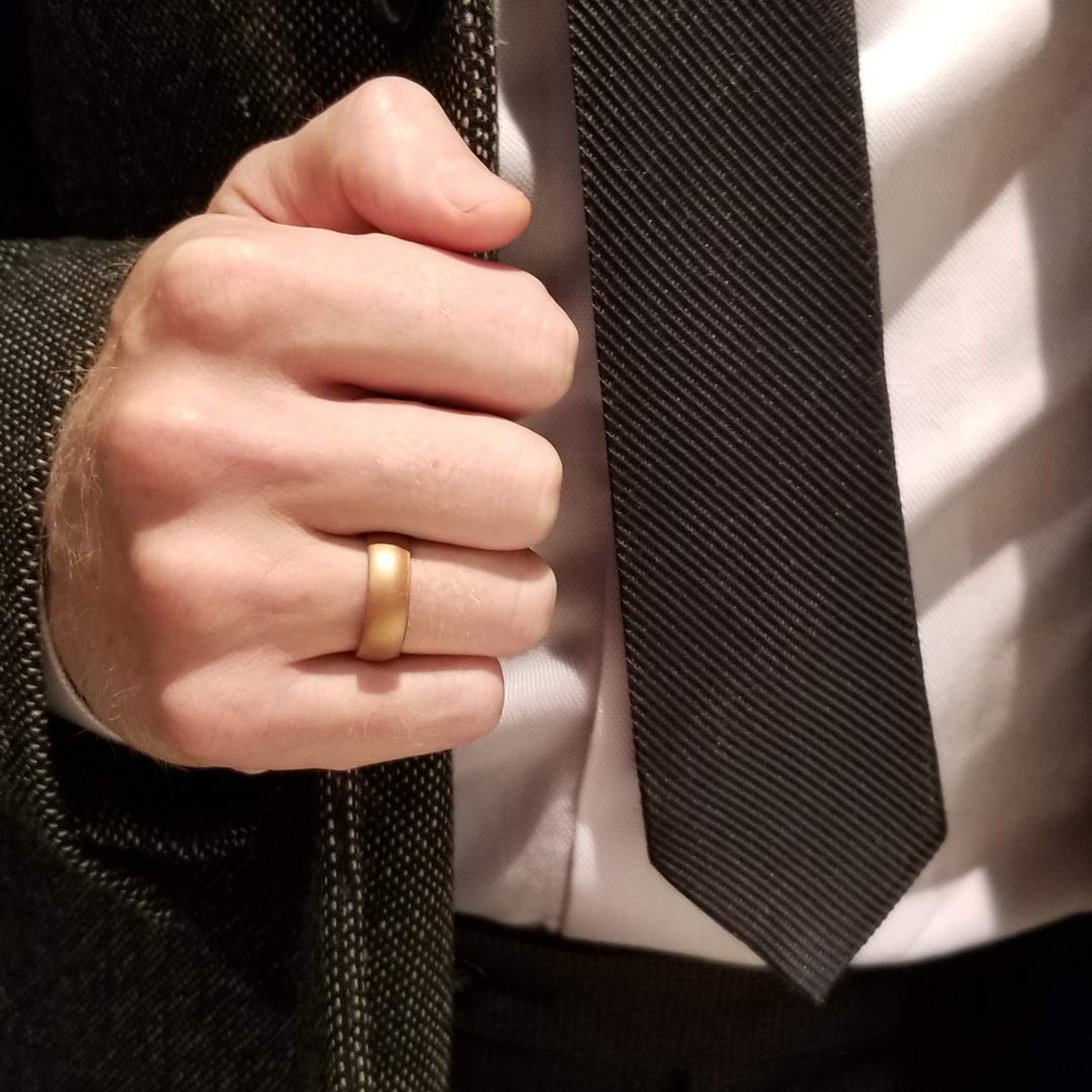 Knot Theory Antique Gold Silicone Ring for Men Women - Breathable Comfort Fit 6mm Wedding Band Size 6