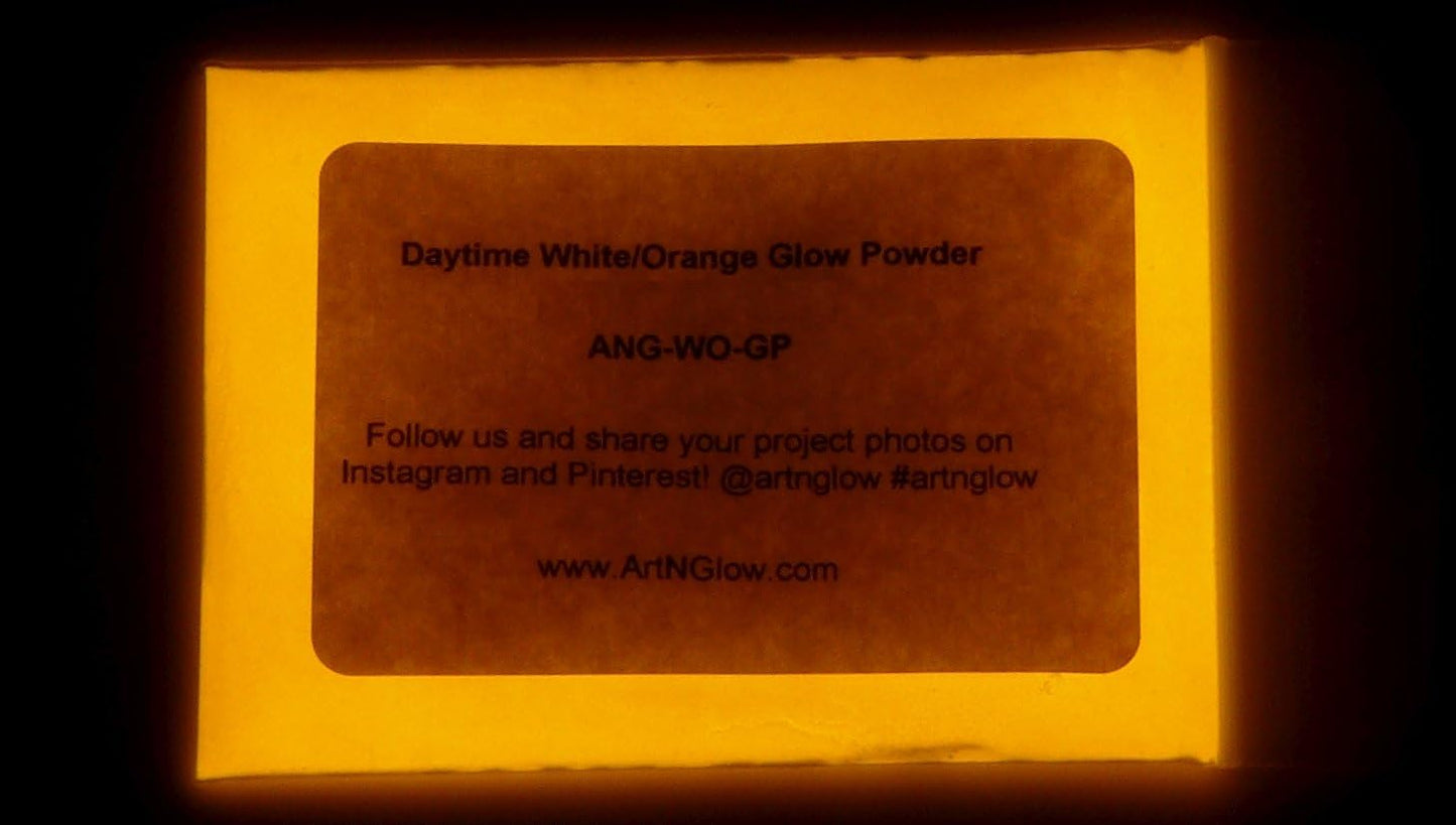 Glow in The Dark Pigment Powder - Neutral and Fluorescent Color for Art Painting, Fine Art, Nail Art Paint, and DIY Crafts - Long Lasting, 10+ Color Options - Neutral Orange - (60 Grams/ 2.12 oz)