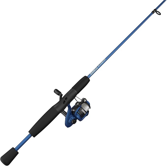 Zebco Slingshot Spinning Reel and Fishing Rod Combo, 2-Piece Medium-Light Durable Fiberglass Rod, Comfortable EVA Handle, ...