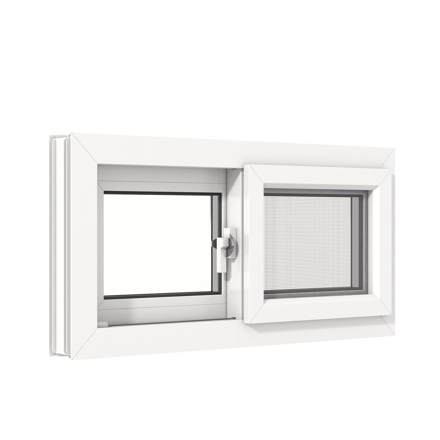 Basement Slider Window 32" x 16" Vinyl Basement Window,Featuring Double-Pane Insulated with Thermal Insulation Soundproof Glass,Removable Sliding Windows with Screen Windows