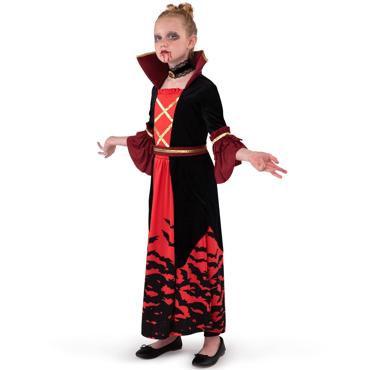 Spooktacular Creations Halloween Royal Scary Vampire Costume Set for Girls, Kids Victorian Vampiress Queen for Dress Up
