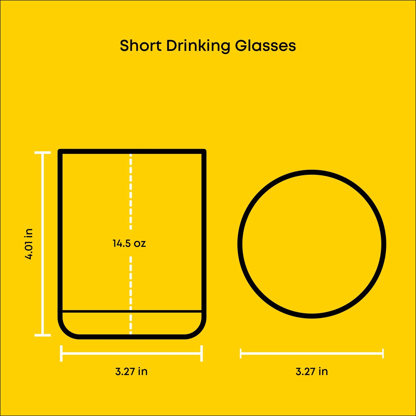 JoyJolt Star Wars Dark Side Drinking Glasses Set of 4, 14oz Short Glass Cups, Lowball Glass Tumbler Set ft Darth Vader Darth Maul Kylo Ren and General Grievous, Star Wars Stuff