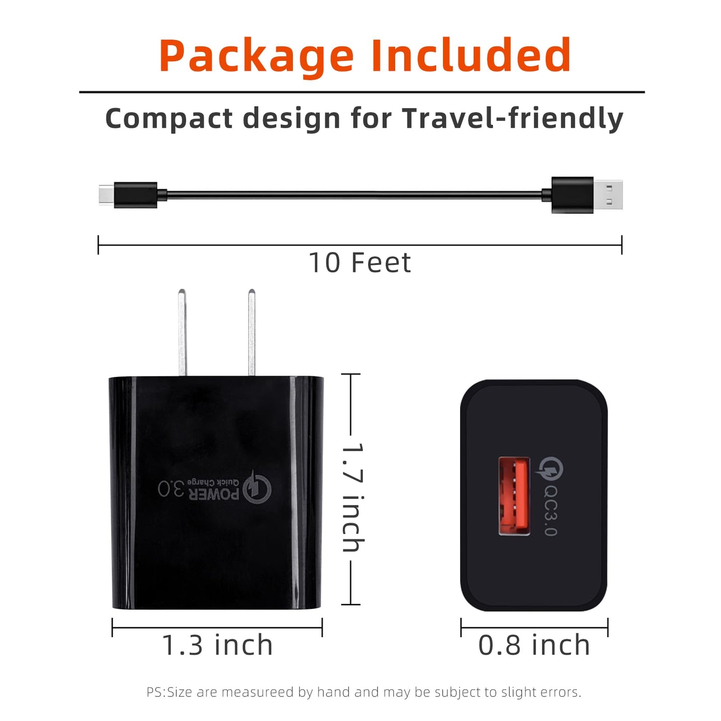 10Ft Charger For Motorola G 5G/G Stylus 5G 2022/2023,Razr/Razr+ 2023,G Power 5G 2023/2024,Mote Edge 2021/2022, Moto Z4/Z3/Z2/Z,G