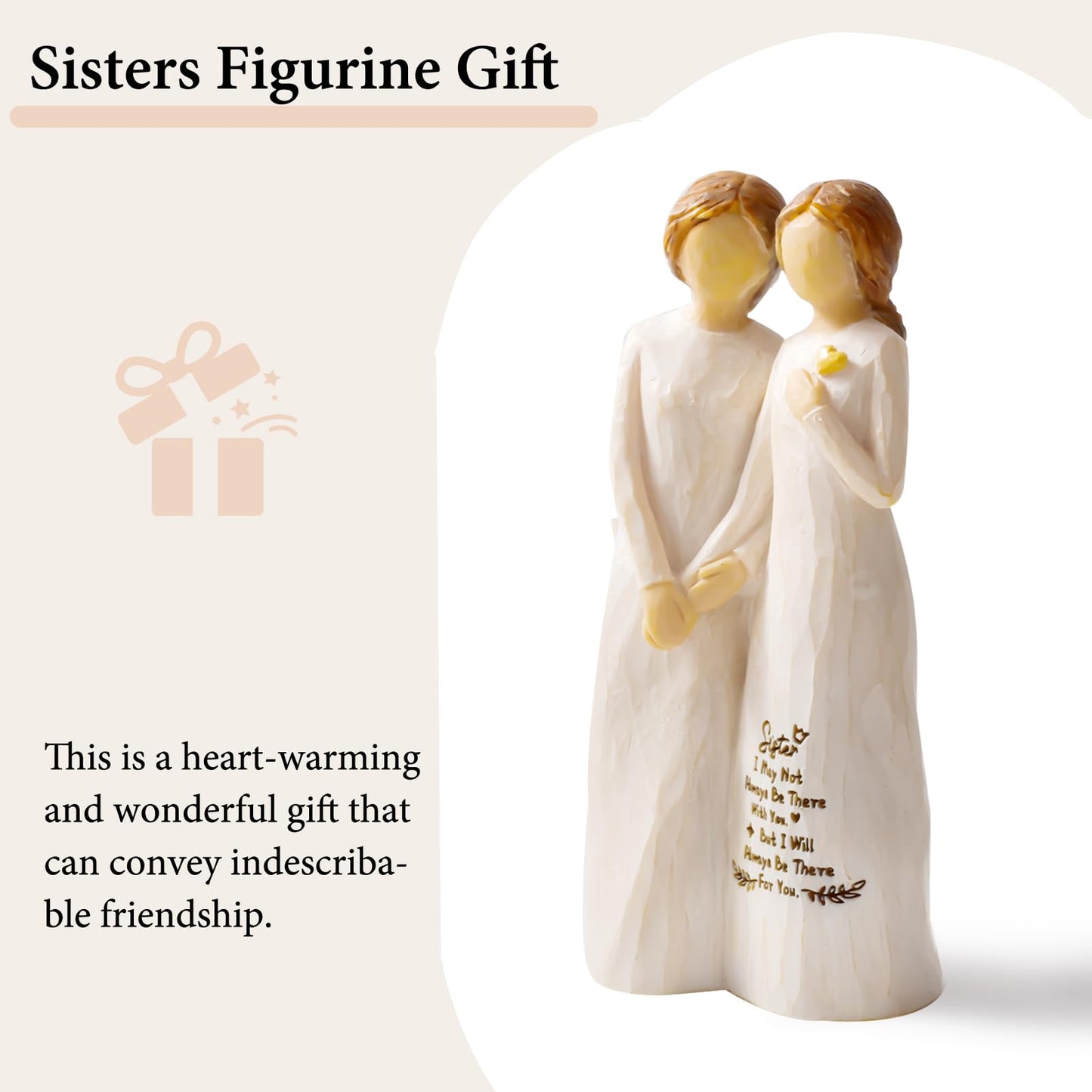Kohehe Sister Gifts for Women,4.90” Sister Gifts Figurine for Best Friend,Sister Birthday Gifts,Sisters Gifts from Sister,Women Gifts for Sister and Best Friend on Birthday and Sisters' Day