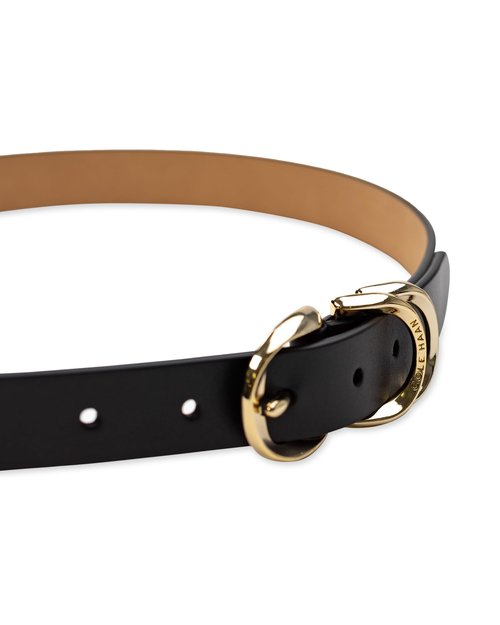 Cole Haan Women's Metal Loop Skinny Dress Belt, Black, Small