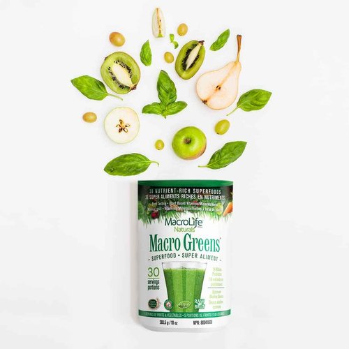 MacroLife Macro Greens Powder 38 Superfood Probiotics Antioxidants Digestive Enzymes & Adaptogen Supplement - Daily Super Green Juice & Smoothie Mix - Non-GMO Vegan Gluten-Free - 10oz (30 Servings)