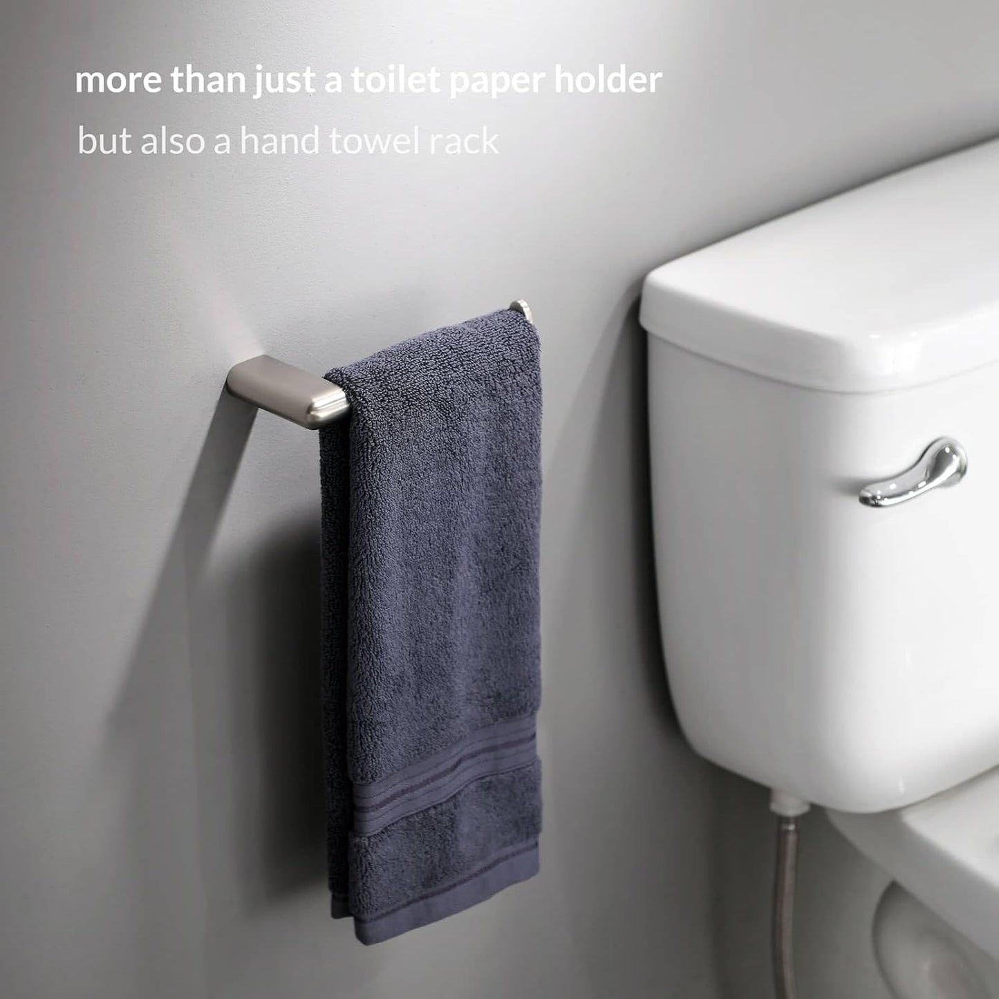 simpletome Toilet Paper Holder Wall Mount Never Rust Zinc Alloy Drilling Installation Modern Minimalist Design (Brushed Nickel)