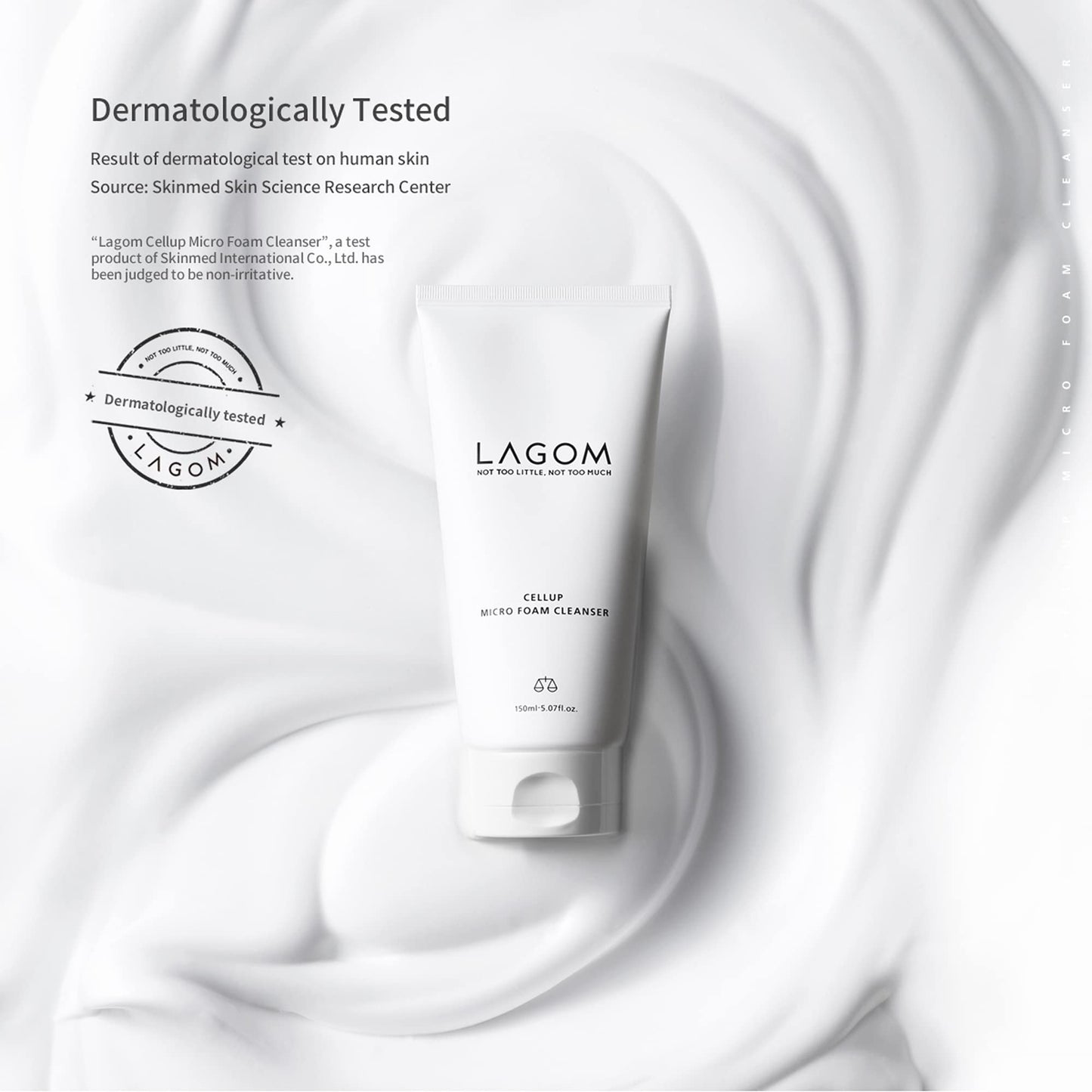 LAGOM Cellup Micro Foam Cleanser, Hydrating Deep Cleansing Face Wash, Korean Makeup Remover, Dense Soft Micro Bubbles, Ultra Fin