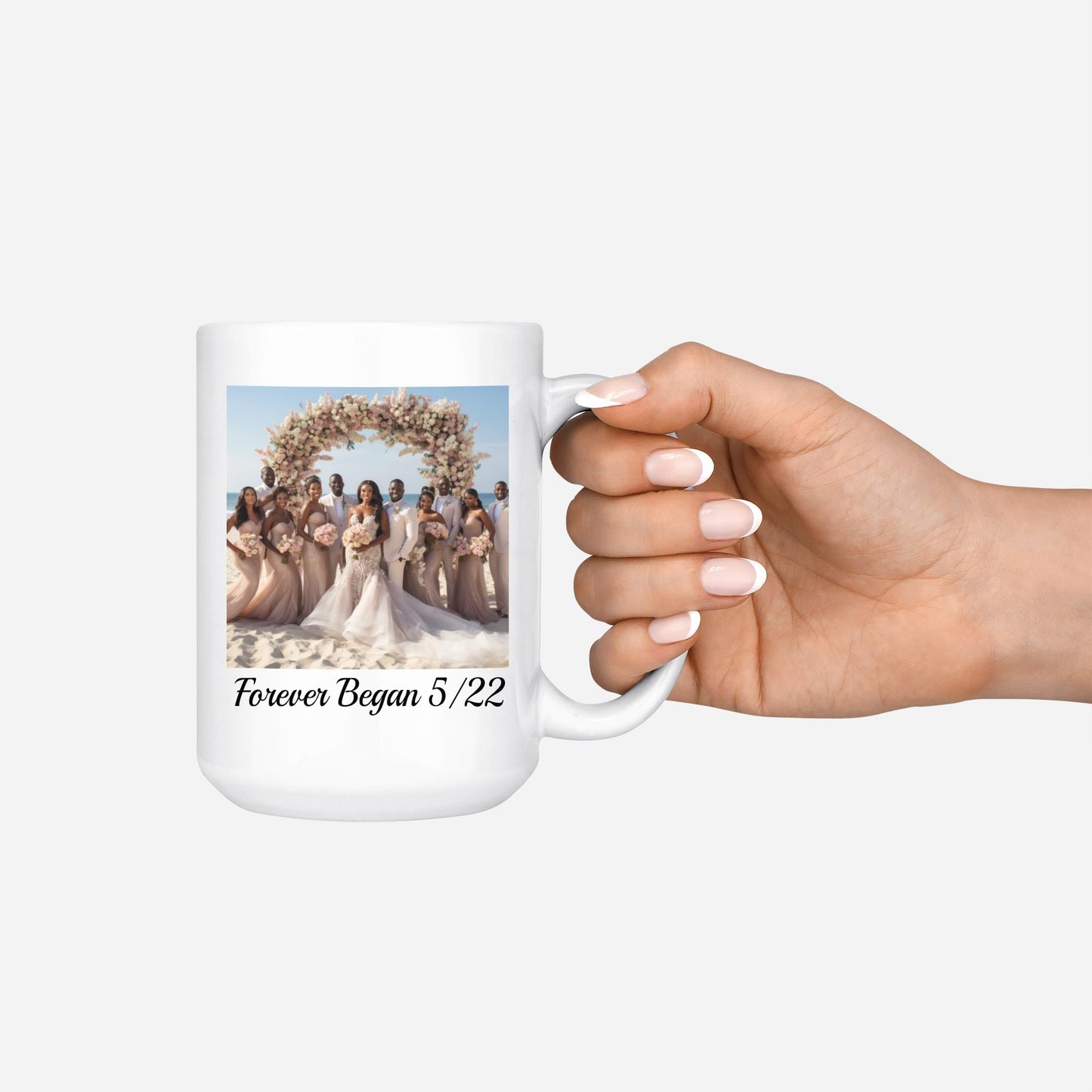 Personalized Photo Picture Ceramic 15oz Coffee Mug DYE - Wedding Gifts Anniversary for Couple, Parents Husband Wife, Best Unique Gift Ideas 20th 25th 30th 40th 45th 50th 60th, Year Anniversary