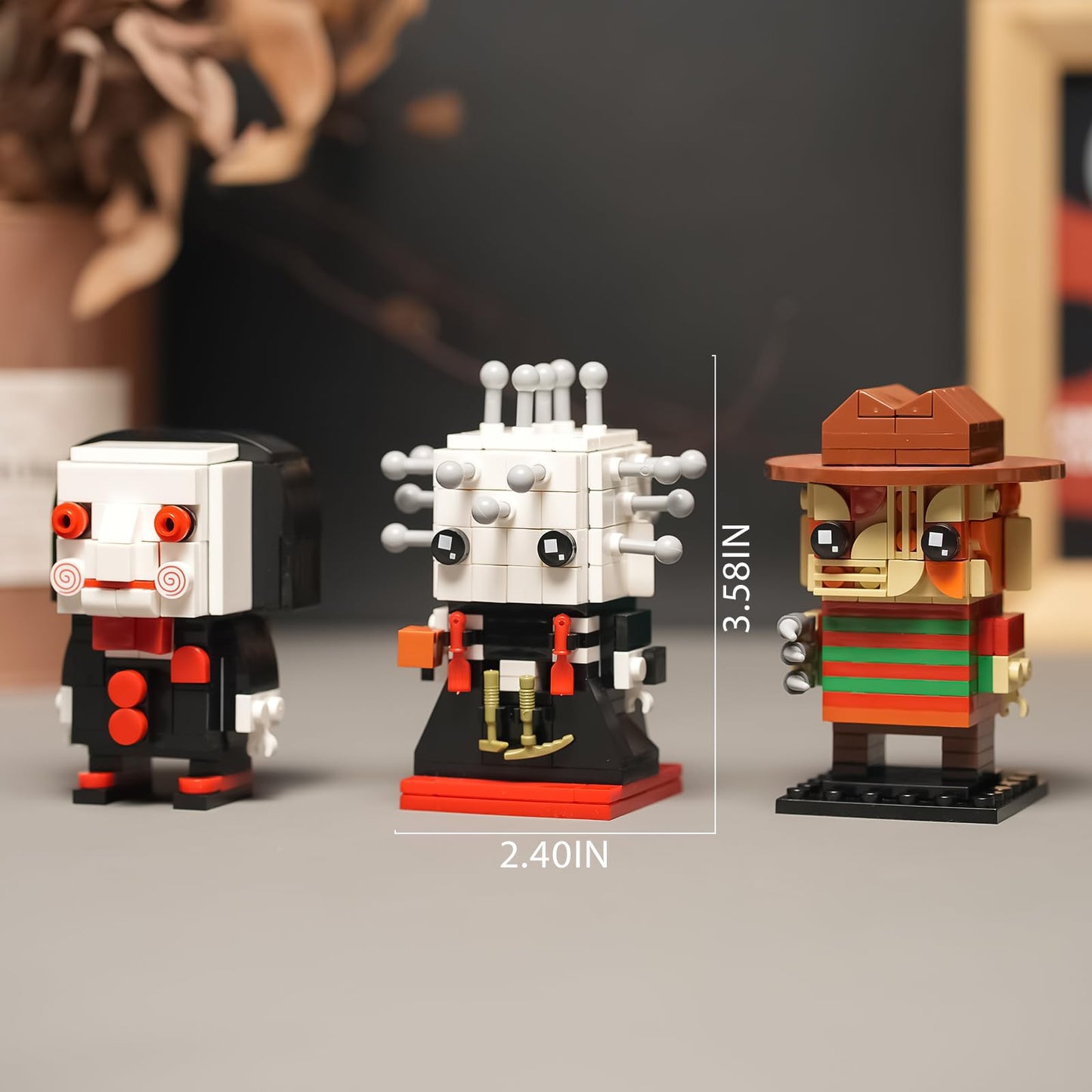 Halloween Action Figure Building Set Compatible with Lego for Adults,Pinhead,Freddy,Billy Horror Present for Fan,Home Decor,for Kids Toys 451 pcs