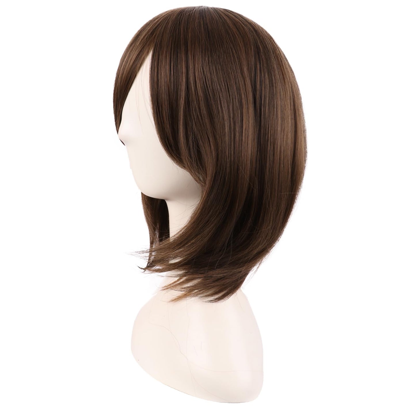 MapofBeauty 14 Inch /35 cm Female Models Medium Length Straight Hair Cosplay Bob Wig (Brown)