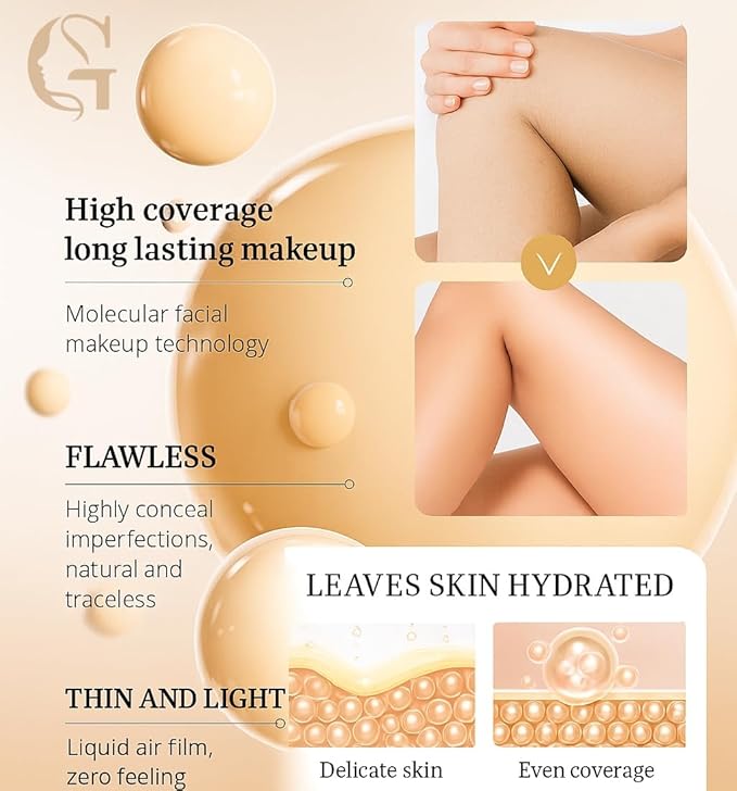Waterproof Body Concealer – Tattoo, Scar & Vein Cover Up | No-Transfer Leg Makeup & Body Foundation for Flawless Skin, Long-Lasting Coverage for All Skin Tones – 100ml (MEDIUM)