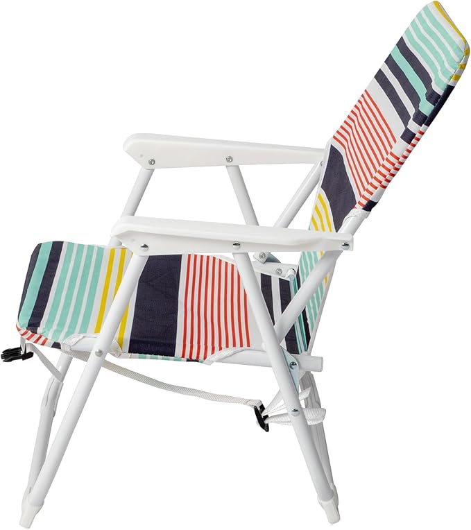 UDeuxff Folding Backpack Beach Chair,Portable Camping Chair with Storage Cup Holder & Adjustable Headrest,Backpack Lawn Chairs for Sunbathing,Camping (Multicolor)
