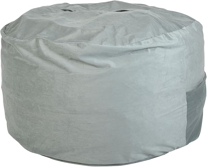 YuppieLife Large Foam Filled Bean Bag Chairs for Kids Teenagers Adults Living Room Gaming Relaxing 4F Machine Washable Lazy Sofa（Silver Grey