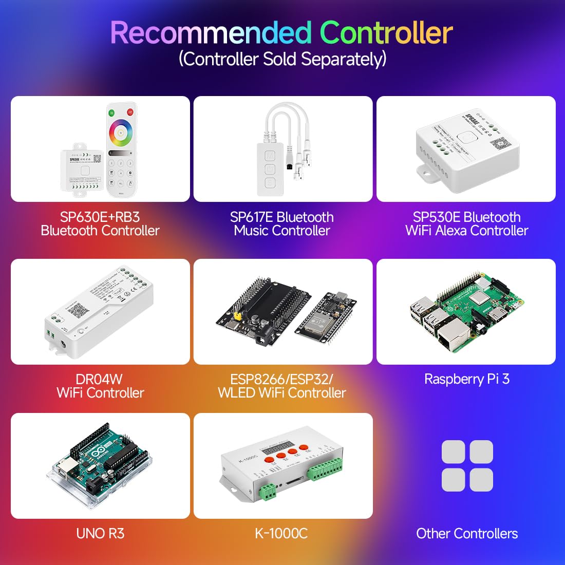 BTF-LIGHTING SK6812(WS2812B) RGBW LED Chips 100PCS RGB+Cool White Individually Addressable 5050SMD Module Pixels Light DC5V White PCB Chasing Dream Color for Christmas(No Adapter or Controller)
