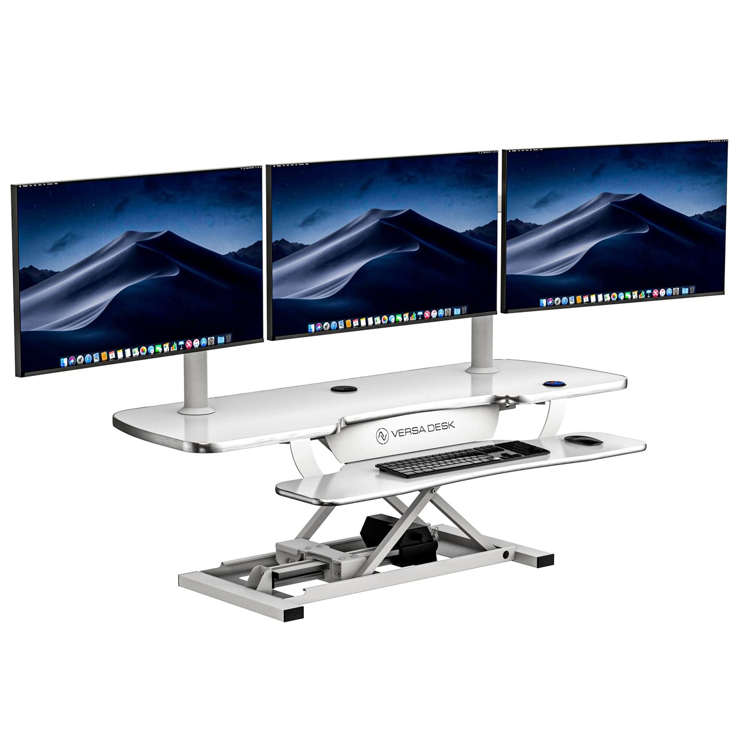 VERSADESK® PowerPro™ 48 Inch Extra Wide Standing Desk Converter, PowerPro™ Electric Height Adjustable Sit to Stand Desk Riser with Keyboard Tray, Build-in USB Charging Outlet, Hold 80 lbs, (48",