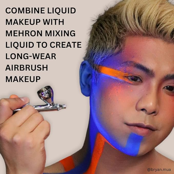 Mehron Makeup Liquid Makeup | Face Paint and Body Paint Perfect for Halloween, Cosplay I Air Brush Compatible Body Paint(1 oz) (Orange)