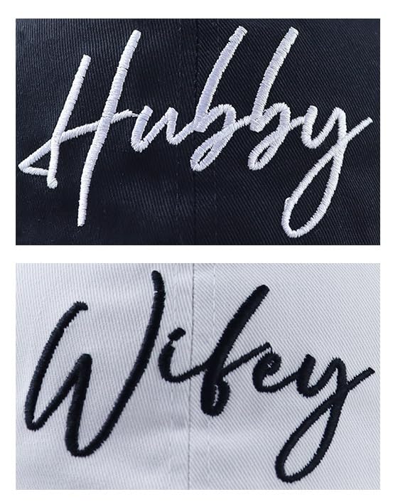 Engagement Gifts for Couples, Mr and Mrs Gifts Baseball Cap, Wifey Hubby Hats, Anniversary Christmas Birthday Wedding Essentials for New Wife Husband Black White