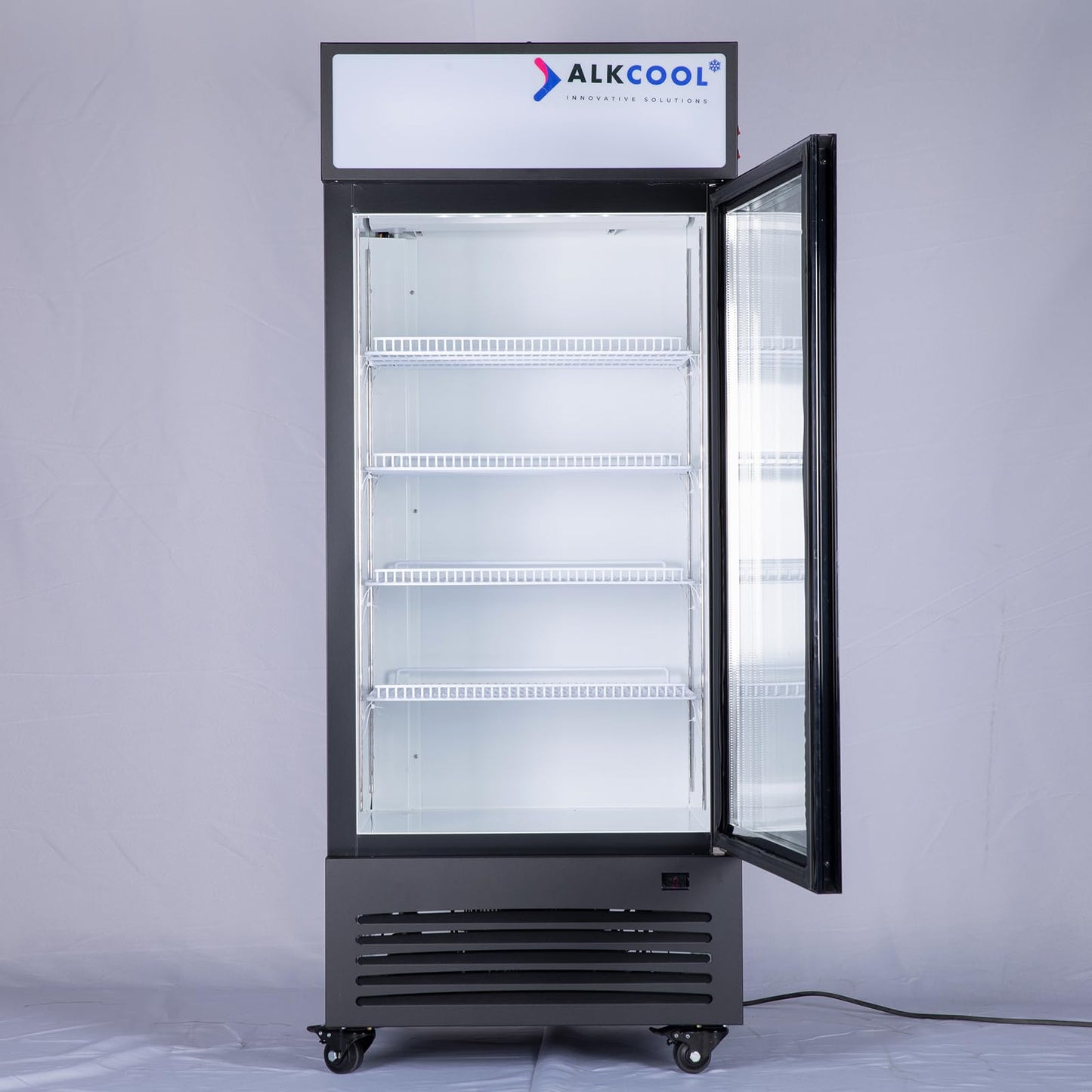 NAFCOOL Commercial Beverage Refrigerator Display Fridge,Single Glass Door Merchandiser Drink Cooler with LED Light Adjustable Shelves,ETL and NSF Approval,16.5Cu Ft,68.9''High