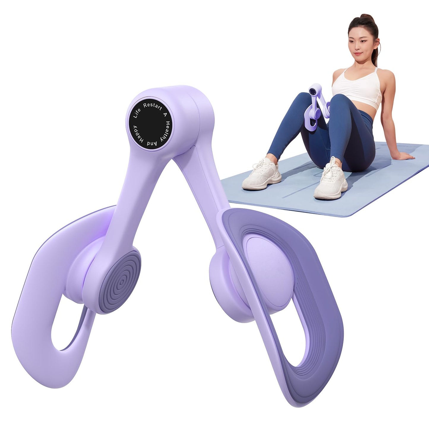 MERACH Thigh Trainer, Pelvic Floor Muscle Trainer, Inner Thigh Exercise Workout Equipment for Home Gym, Pelvic Floor Strengthening Women (Purple)