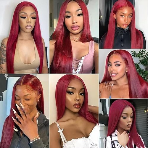 Condescension Human Hair Bundles Burgundy 99J Straight 20 22 24 Inch Bundles Human Hair 100% Unprocessed Burgundy Soft Sewn In Hair with Double Weft for Black Women