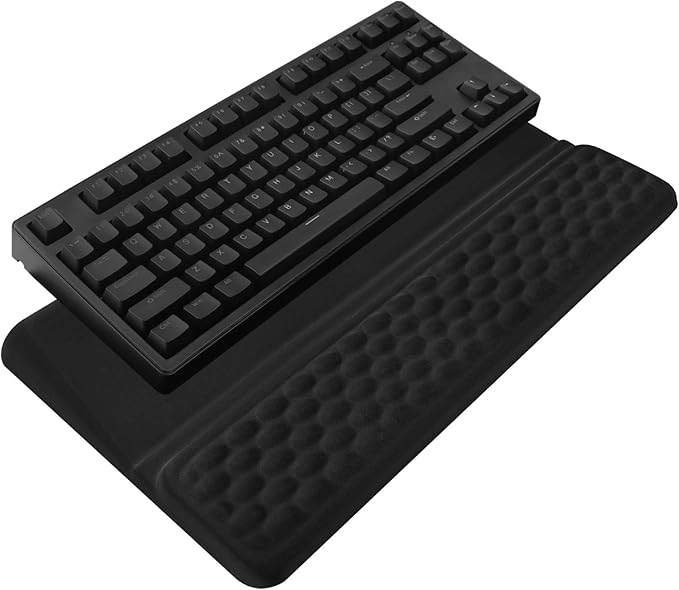 Computer Keyboard Stand with Wrist Rest, Ergonomic Tilted Keyboard Holder - Keyboard Riser with Wrist Pad - Keyboard Tray ...