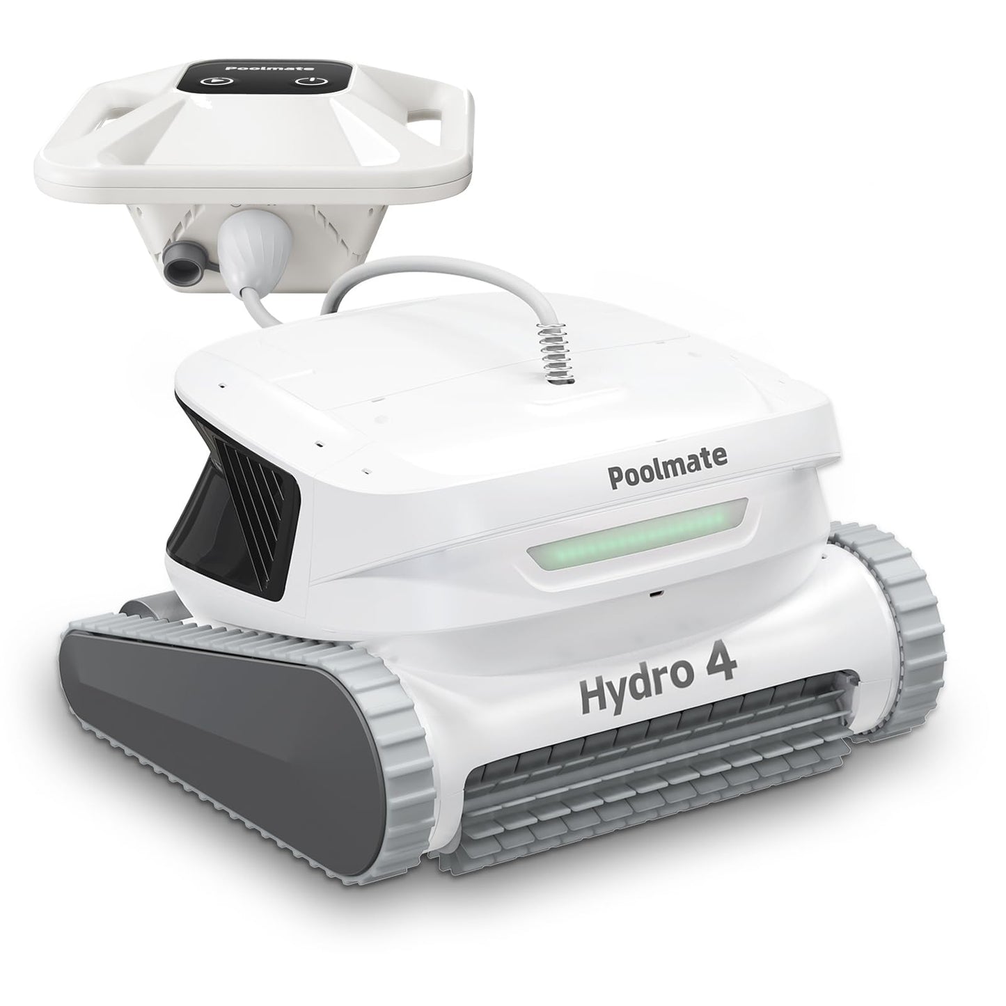 Hydro4 Cordless Robotic Pool Cleaner, Automatic Pool Vacuum for Inground and Above Ground Pools, Lasts 200 Mins, Floor/Wall/Waterline Cleaning, Dual Inlet, Waterline Technology, Self-Parking [Grey]