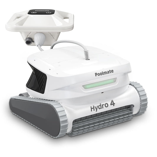 Hydro4 Cordless Robotic Pool Cleaner, Automatic Pool Vacuum for Inground and Above Ground Pools, Lasts 200 Mins, Floor/Wall/Waterline Cleaning, Dual Inlet, Waterline Technology, Self-Parking [Grey]