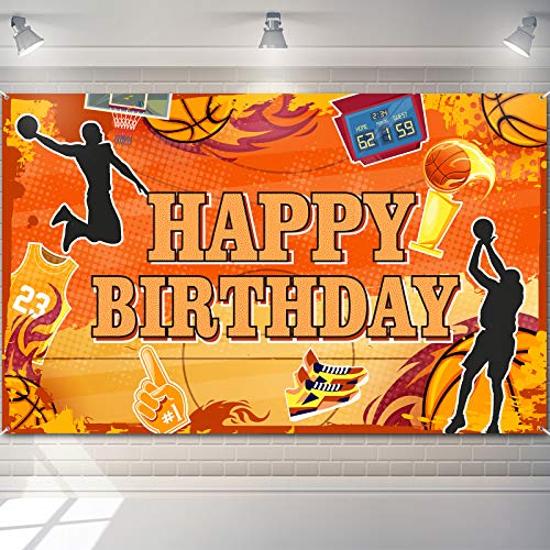 Boao Basketball Birthday Backdrop Happy Birthday Basketball Banner Party Decoration Sports Photography Background Supplies...