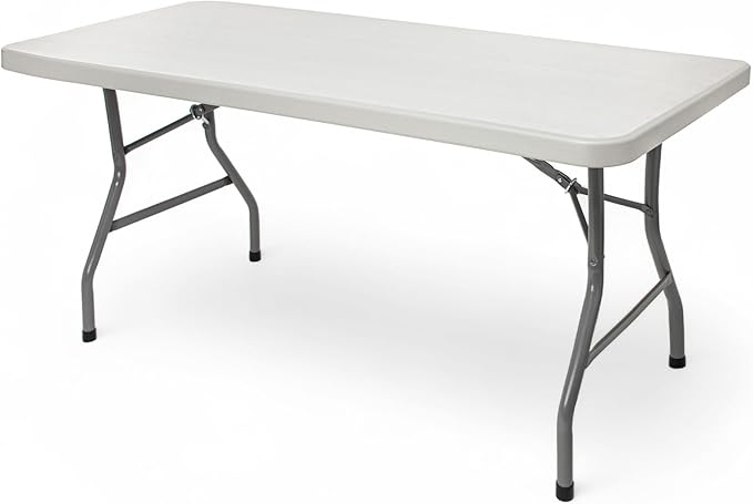 OEF Furnishings OEFBT Series Rectangular Commercial-Grade Premium Industrial Folding Table, Heavy-Duty Blow-Molded Design ...