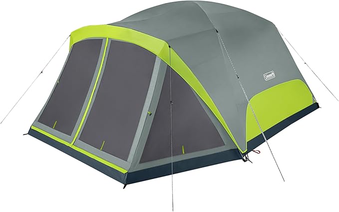 Coleman Skydome Camping Tent with Screened Porch & 5-Minute Setup, Weatherproof 4/6/8 Person Tent with Rainfly & Carry Ba...