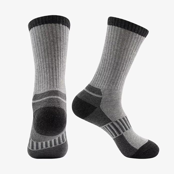 Unisex Thick Thermal Snow Socks - Gray, Warm for Slipper Winter Outdoor & Home Wear