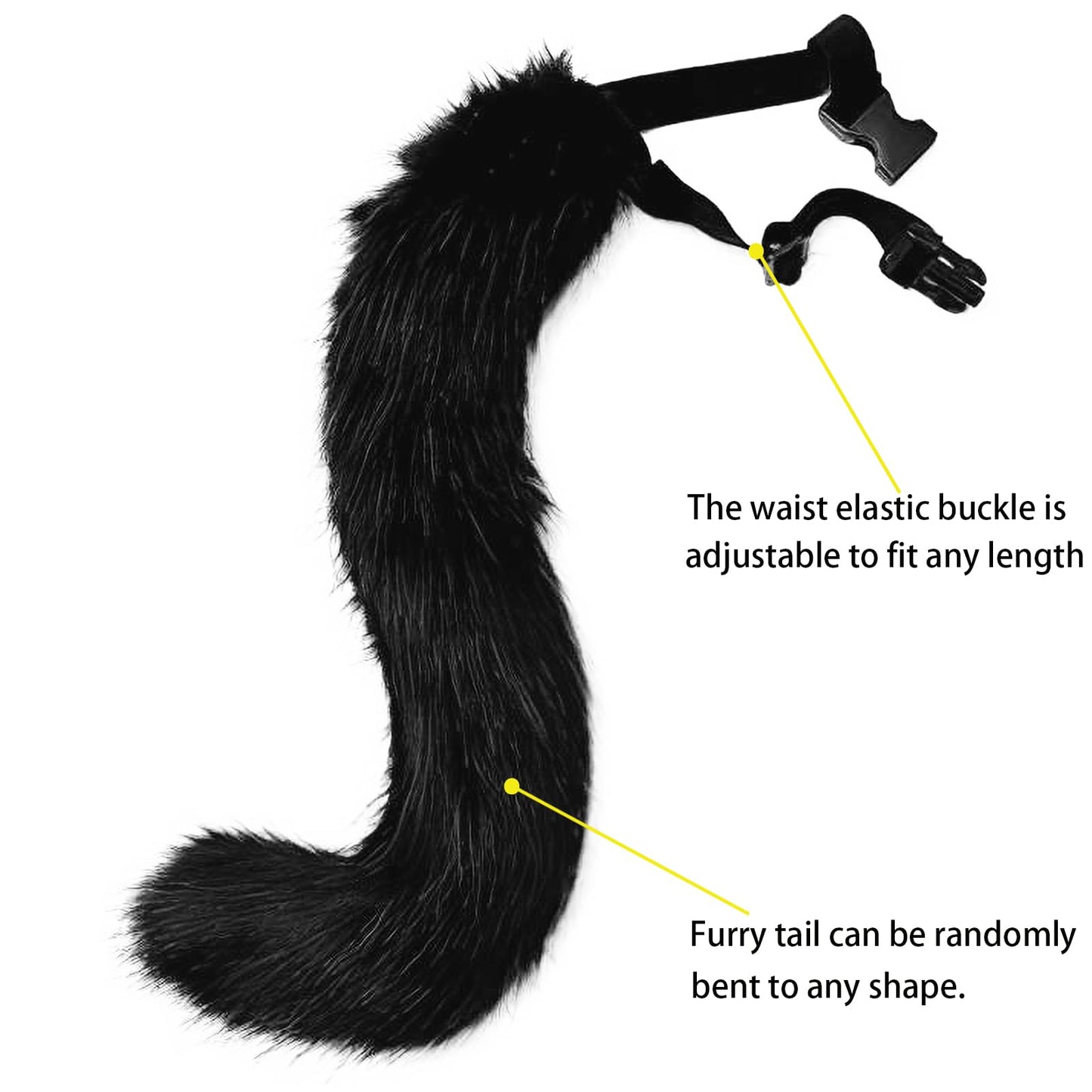 Adolala Faux Fur Fox Tail Cat Wolf Cosplay Costume Set Plush Mask Fluffy Paw Gloves Halloween Christmas Party for Girls Women