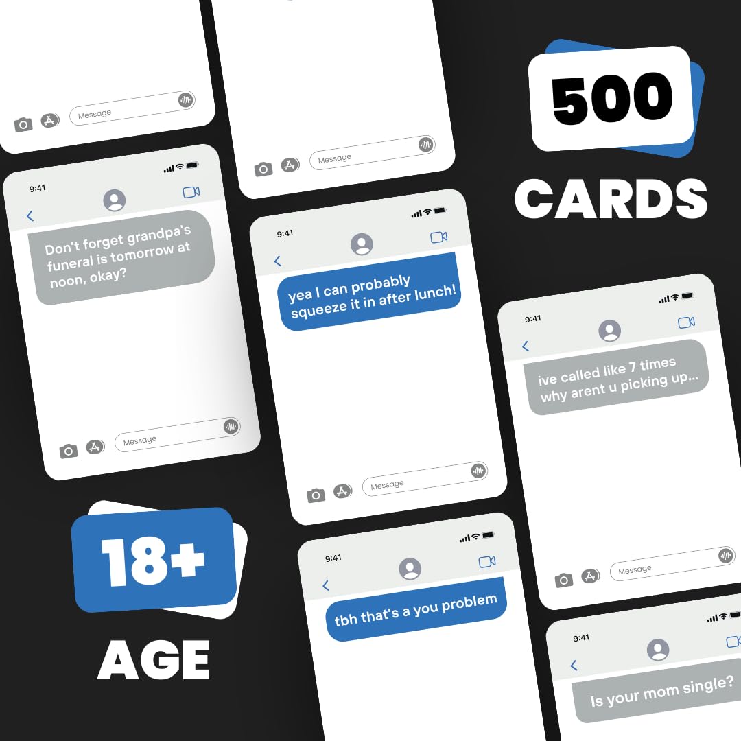 Left on Read - Hilarious Text Message Party Game for Adults | 500 Cards, Fast-Paced Group Game for Game Nights, Parties, and College Hangouts | Card Game for Friends and Social Gatherings