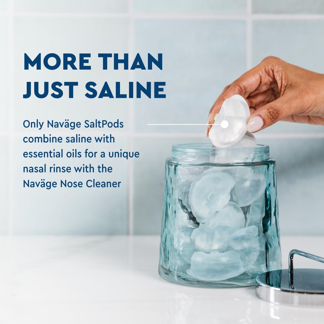 Navage SaltPod w/Alkalol (3 30-Packs) - Exclusively Designed Nasal Rinse - Sinus Rinse Alkalol Pods for Fast Relief (90 SaltPod Refills)